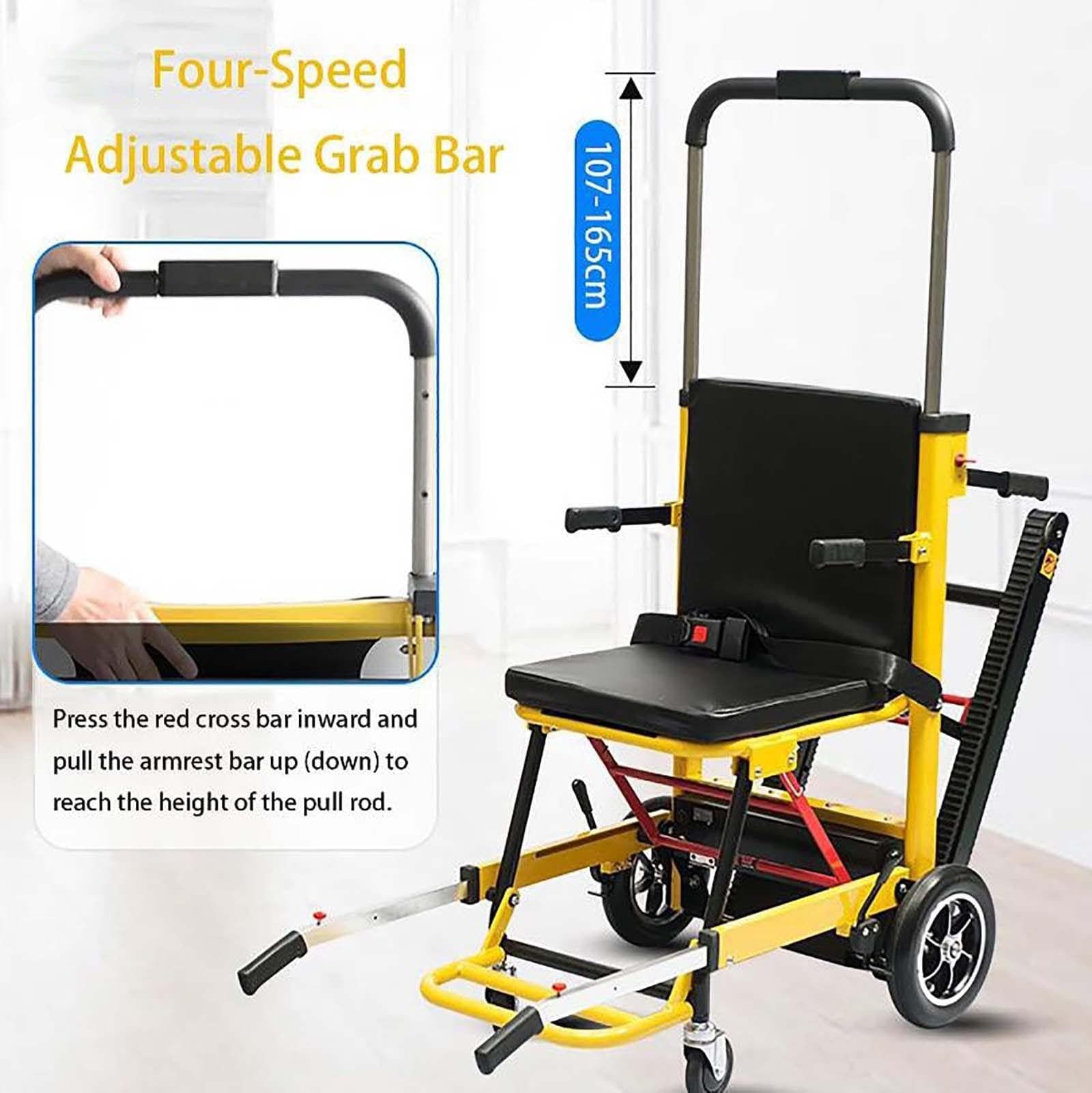Saliscale Elettrico Cingolato (Carico 160 Kg) - Pannello Di Controllo Intelligente + Telaio In Lega Di Alluminio, Anziani/Disabili - Sedia A Rotelle Elettrica Per Salire Le Scale