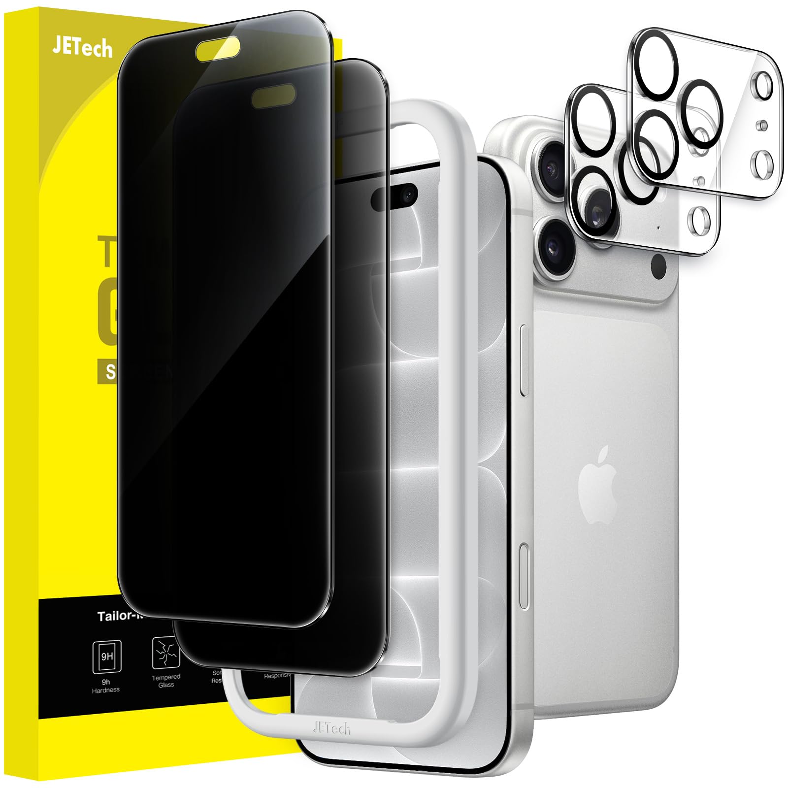 JETech Privacy Screen Protector+Camera Lens Protector for iPhone 18 Pro Max