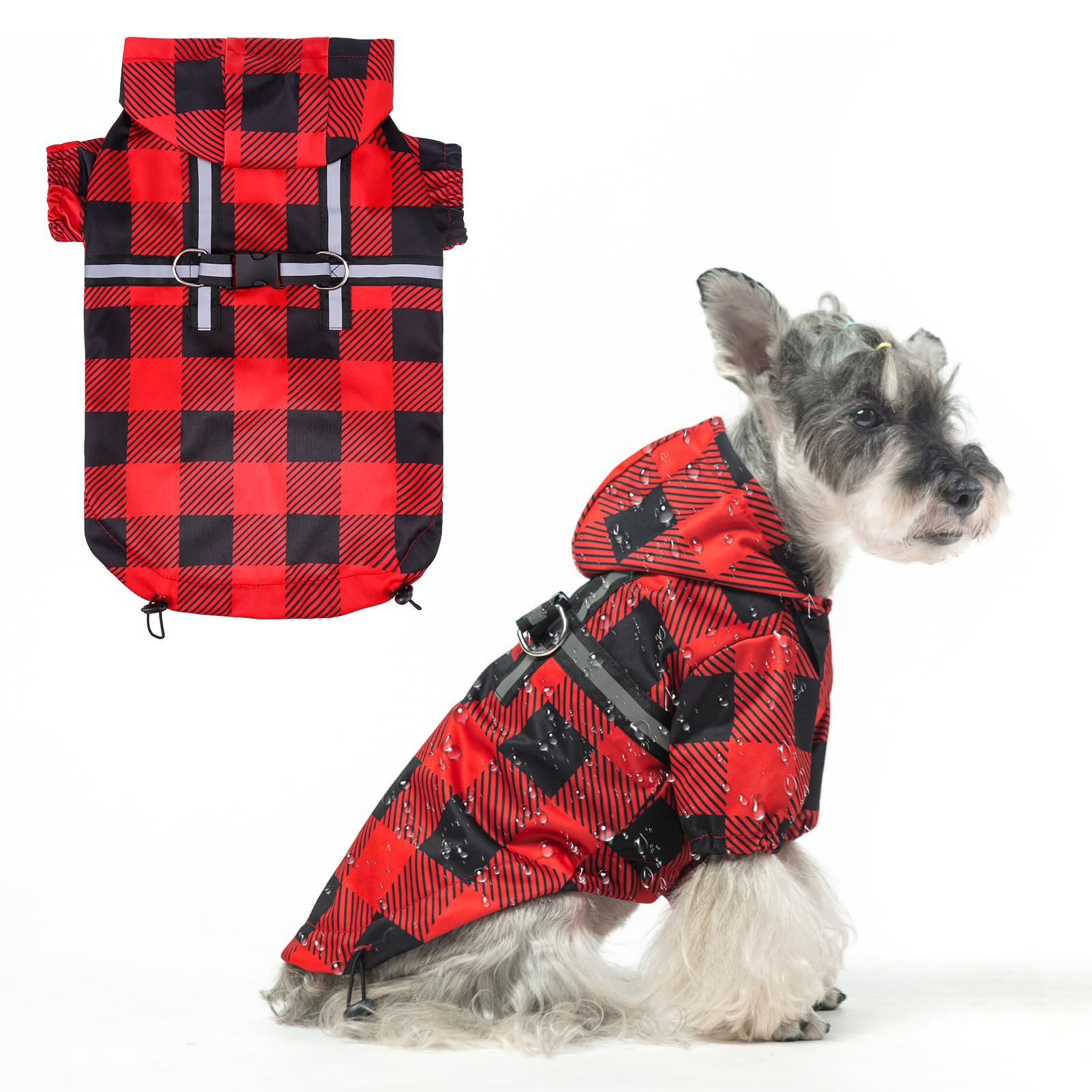 BEAUTYZOO Dog Raincoats for Small Dogs, Waterproof Rain Jacket with Hood