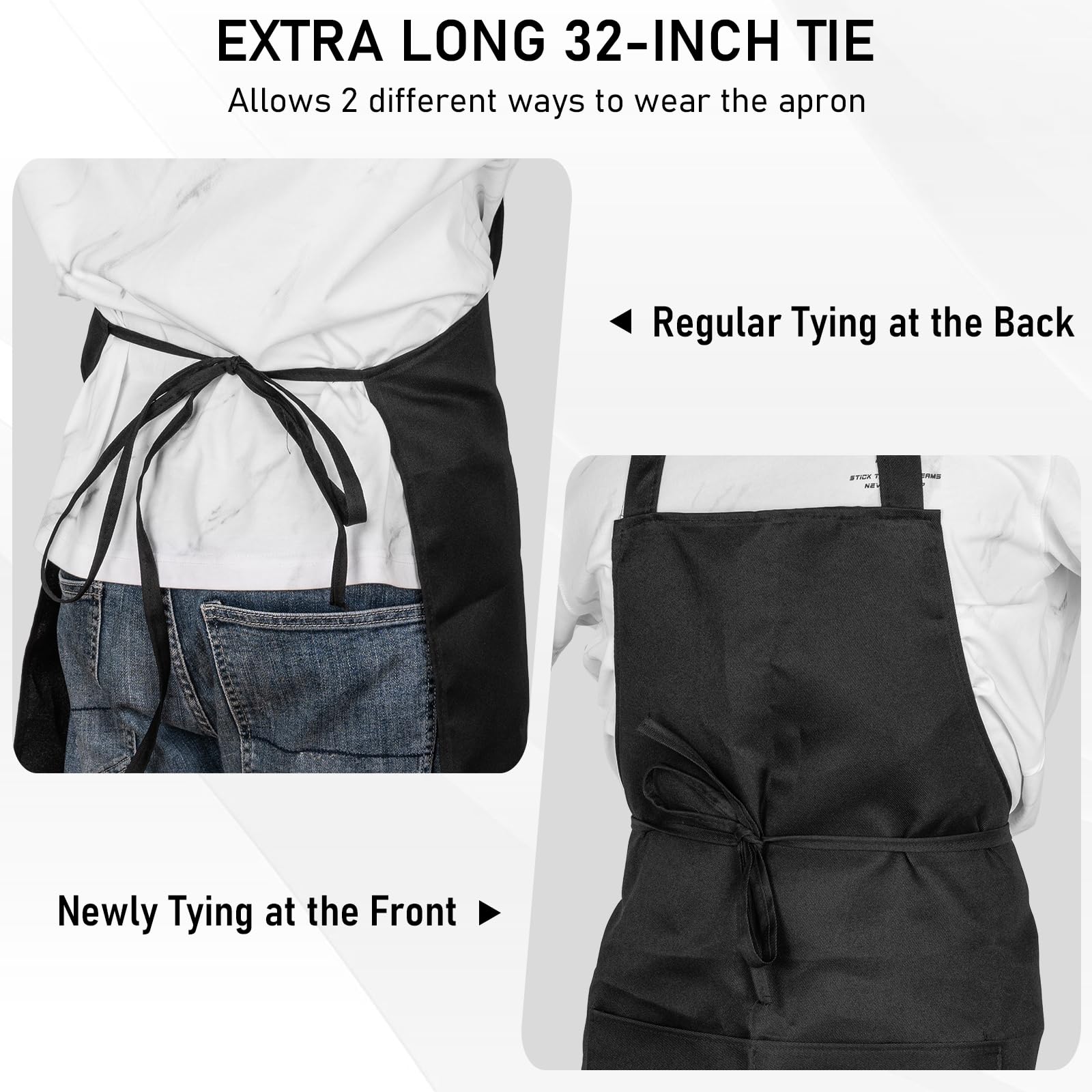 Confezione da 12 grembiuli con bavaglino, unisex, per ristorante, cucina, con 2 tasche, grembiuli da chef per cucinare, per uomini, barbecue, pittura, disegno, artigianato, tinta unita, per