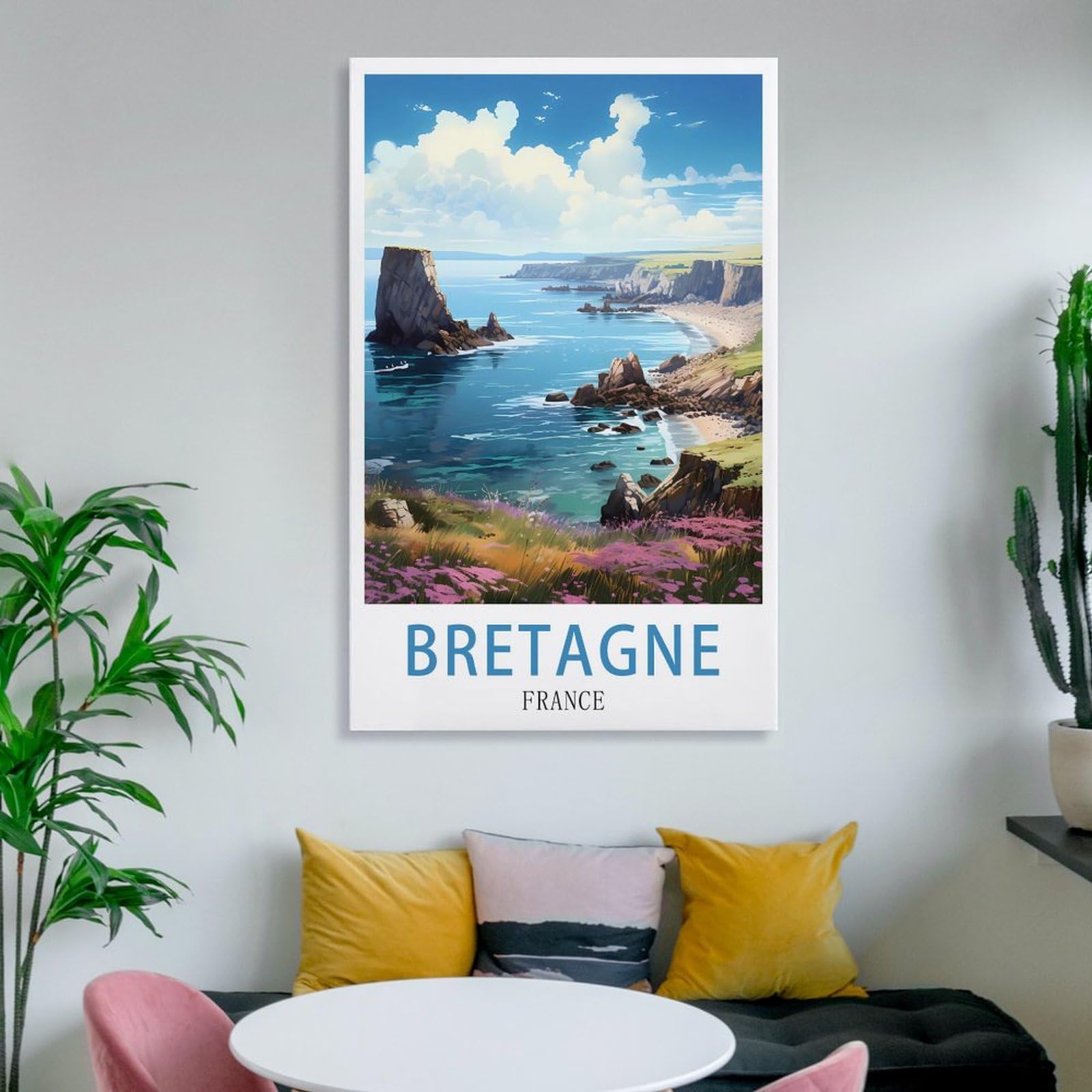 Poster Déco Bretagne France Vintage - 30x45 Cm - Impression Toile Pour Salon, Chambre, Bureau - 7