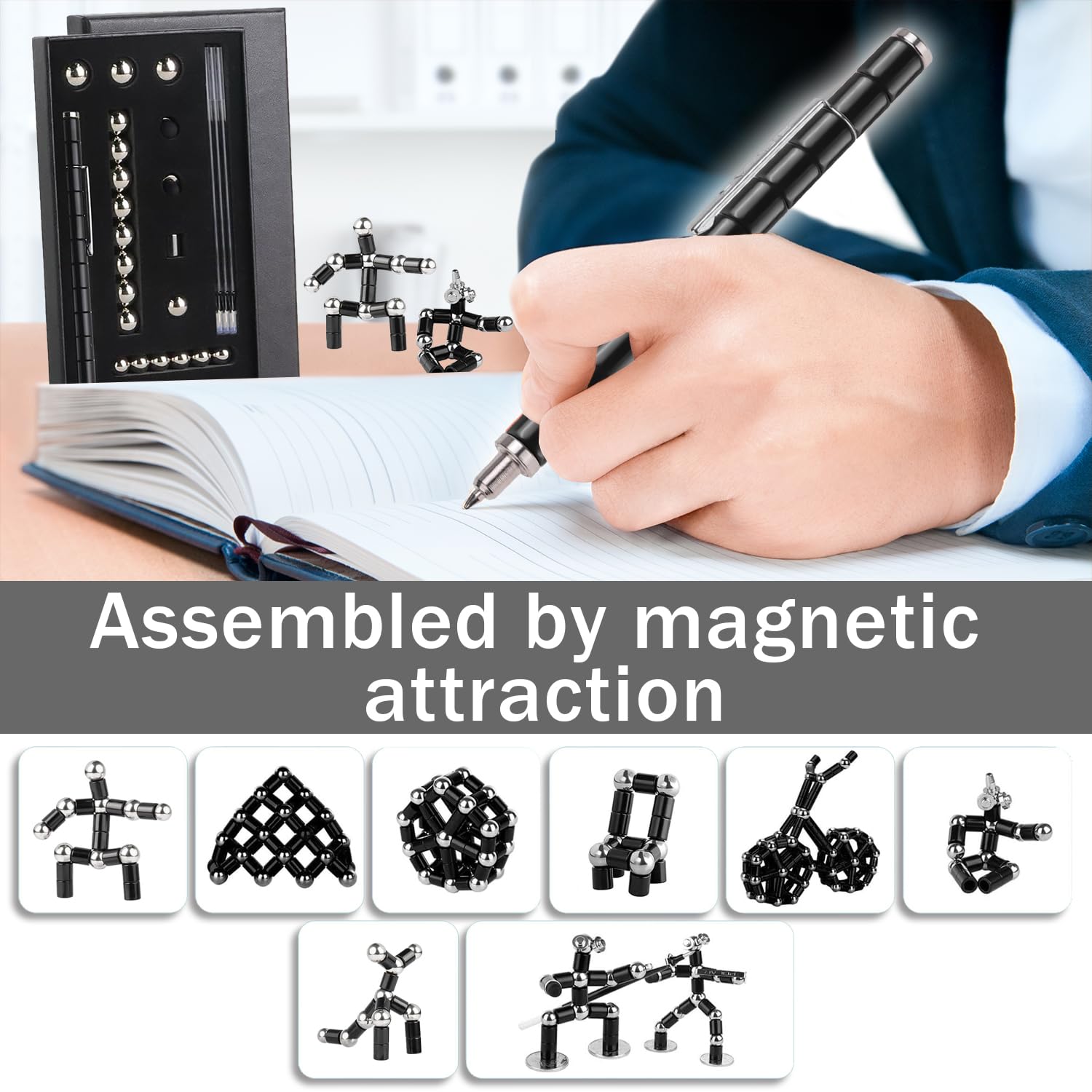Penna Magnetica Multifunzione, Giocattolo Magnetico Fidget Pen, Penna Giocattolo Combinata, Set Regalo Creativo