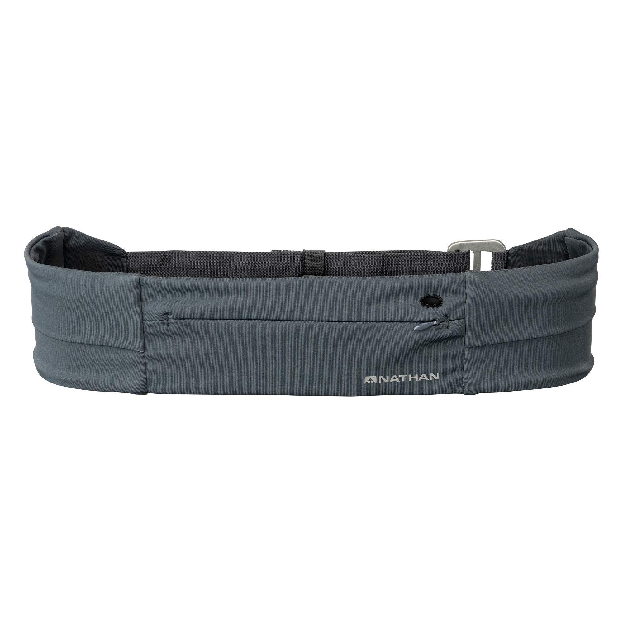 Nathan Zipster Fit Running Belt. Adjustable, Bounce Free Waist Pack. Pockets with Zippers. Runners Fanny Pack. Fits All iPhones, Android, Samsung etc. One-Size-Fits-All. for Men and Women