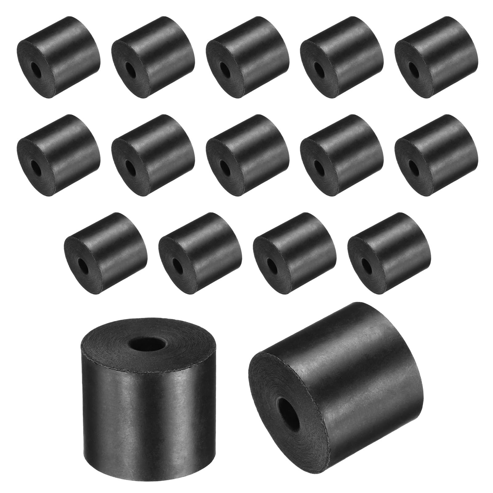 sourcing map 16 Pcs Rubber Spacers 25mm OD x 6mm ID x 22mm Height Round Anti Vibration Spacer Rubber Bushing Grommets