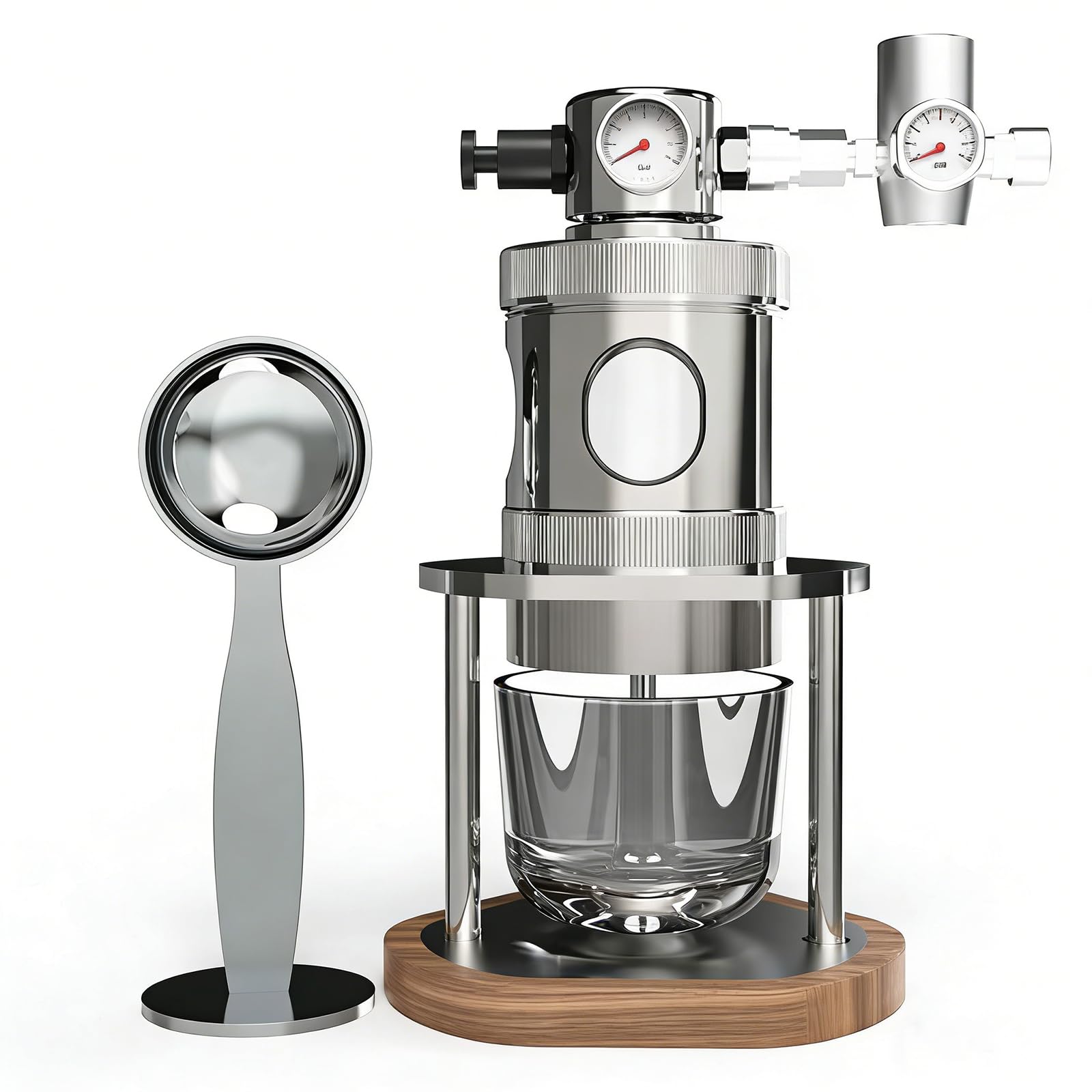 Cafetera espresso portátil, medidor de presión de 58 mm, extracción rápida de 16 bares, acero inoxidable, desmontable para el hogar, viajes, camping
