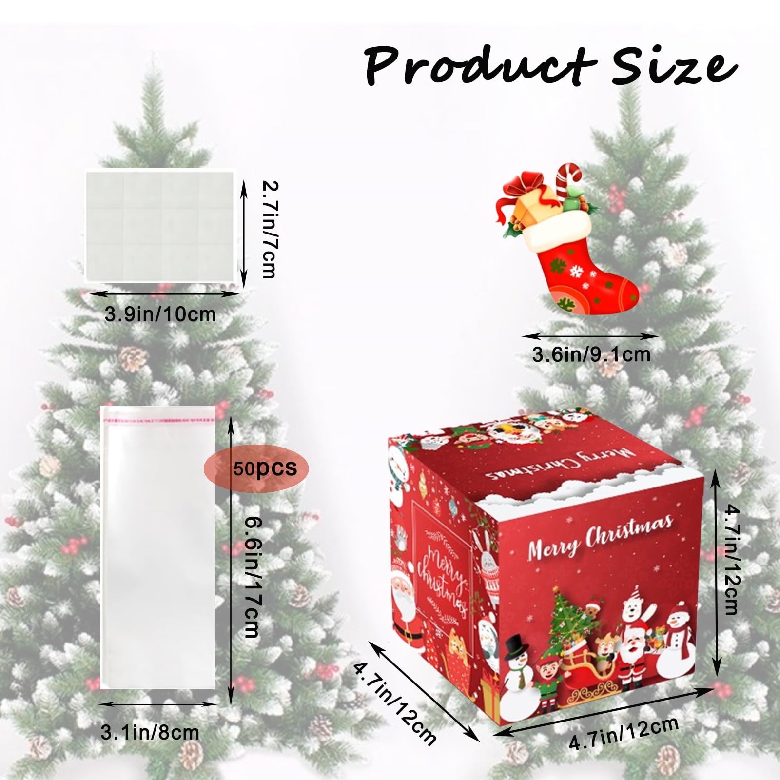 Christmas Money Pull Box,Christmas Money Gift Box Pull Surprise Money Pull Pouch for Kids/Adult,Xmas Money Box for Cash,Money Cake Pull out Cash with Xmas Card and 50P Bags,Money Reveal Box Xmas Party - Image 2