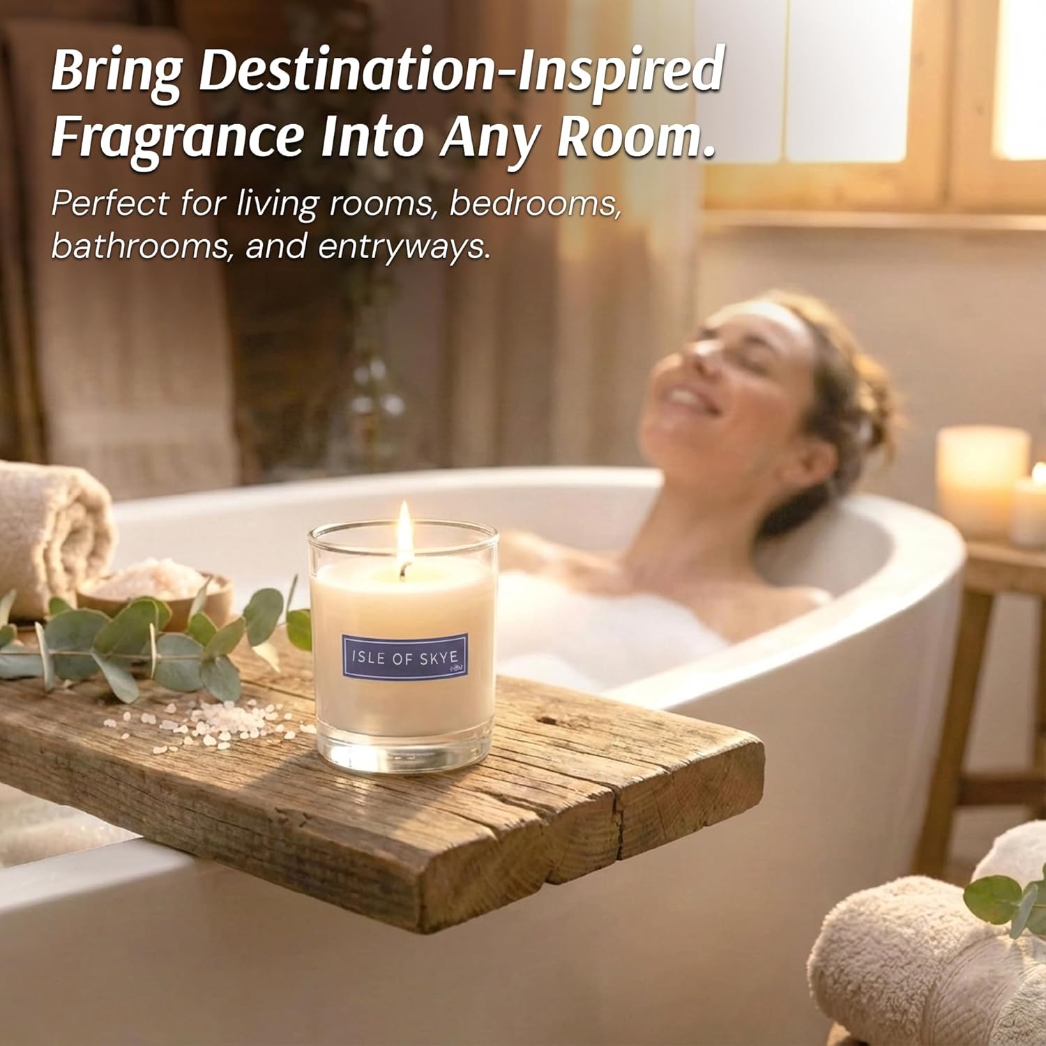 RŌM Isle of Skye Bergamot Scented Candles Natural Plant Based Wax - 9 oz Luxury Aromatherapy Candle, 60 Hour Burn Time, Home Fragrance - Useful as Gift & Premium Style Indoor Decor - Image 6