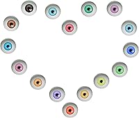 Vista 2 de Julie Wang 100 ojos humanos de cristal de Halloween de 0.24 pulgadas para esculturas artísticas, accesorios, máscaras, trajes para taxidermia