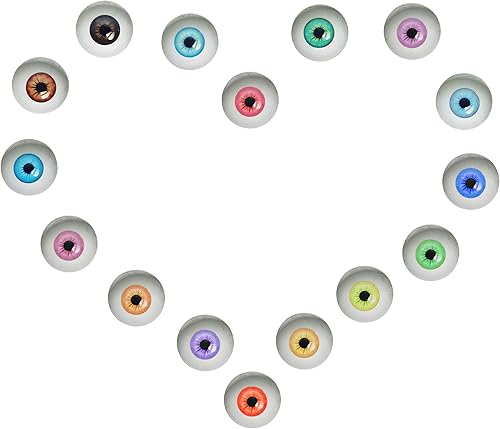 Miniatura 2 de Julie Wang 100 ojos humanos de cristal de Halloween de 0.24 pulgadas para esculturas artísticas, accesorios, máscaras, trajes para taxidermia