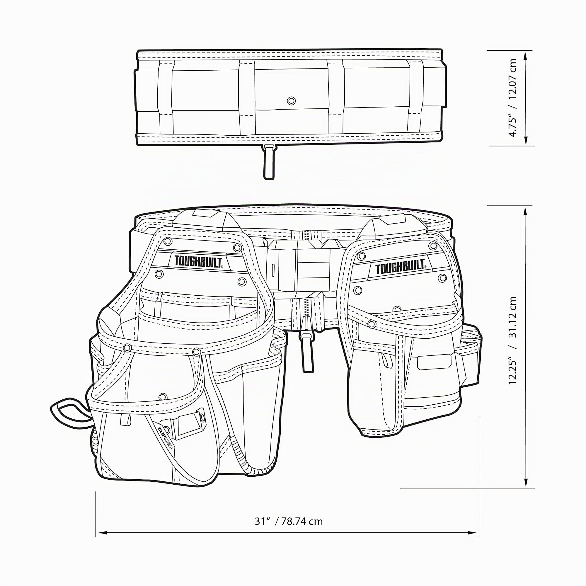 ToughBuilt - TB-CT-111-CP, 3 pièces Handyman Set ceinture outil