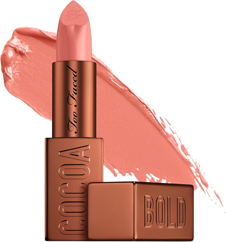 Too Faced Cocoa Bold Lipstick | Creamy, Nude Lipstick Shades with Demi-Matte Finish, 0.11 Ounce