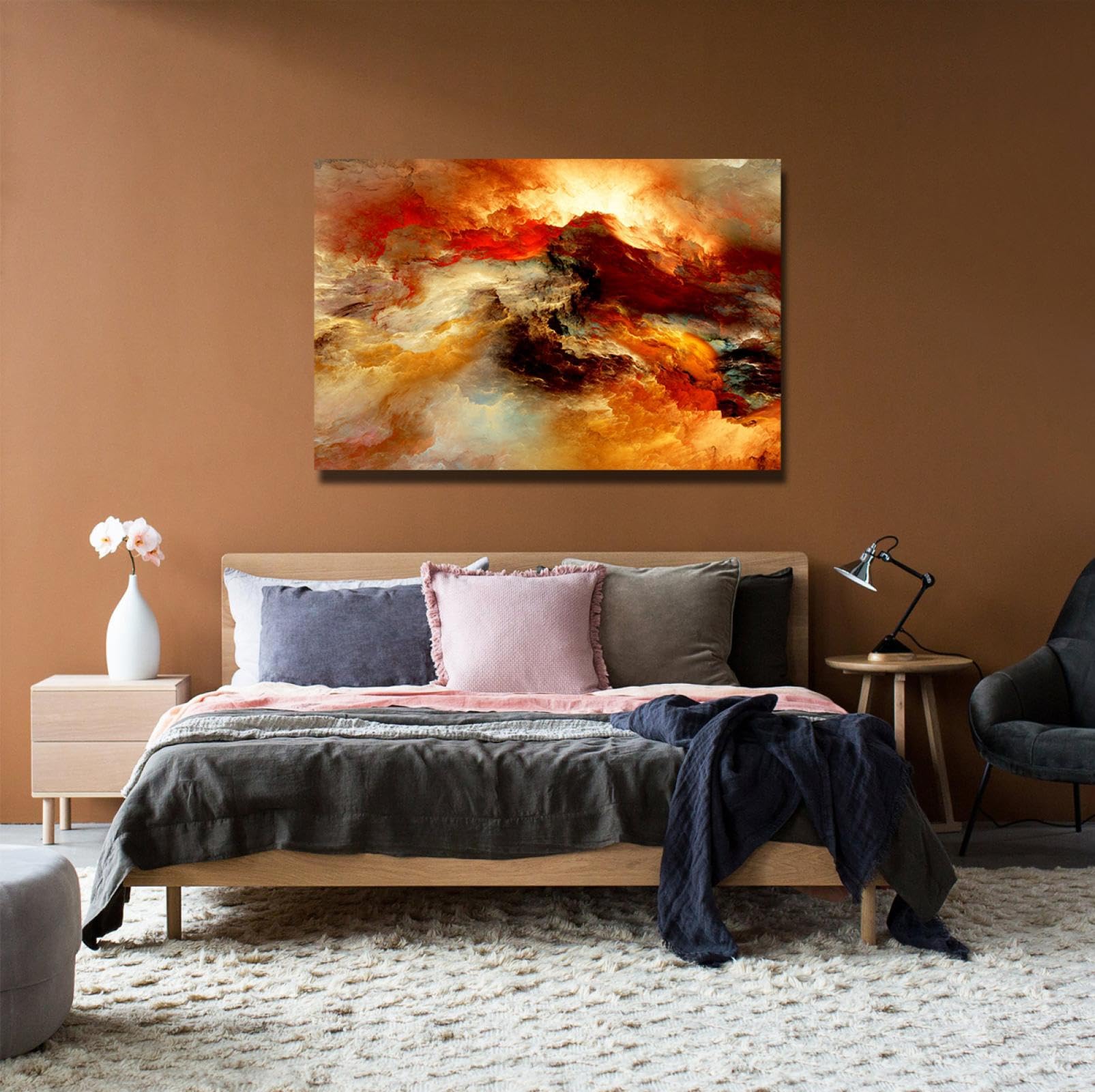 CHERHERART Abstrakcyjna Chmura Marzenie Sztuka Ścienna Drukowanie Płótno Nowoczesne Moda Oprawione Plakat Drukowanie Dekoracje Ścienne Do Apartamentu Domu Biura 55x85cm Wewnętrzna Rama