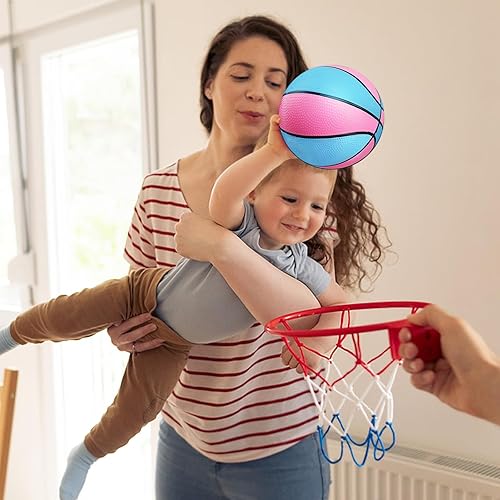 Miniatura 5 de 4 Paquetes de Mini Balones de Baloncesto de 7 Pulgadas Tamaño 3 con Bomba, Juego de Balones de Baloncesto Pequeños para Niños para Aro de