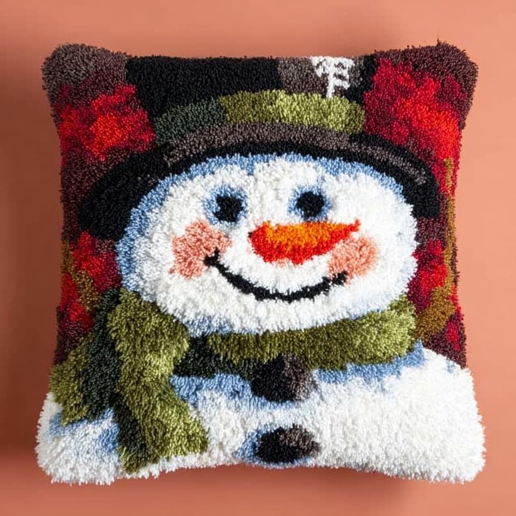 WallustrioaW Latch Hook Kits for Adults,Cute Snowman