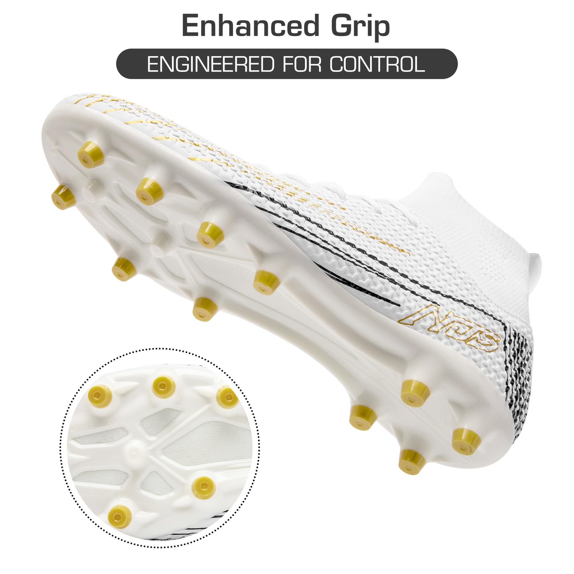 DimaiGlobal Scarpe da Calcio con Tacchetti​​ Uomo Donna Scarpe da Calcetto per Prato Artificiale Futsal e Allenamento per Interno/Esterno High Top Antiscivolo Junior