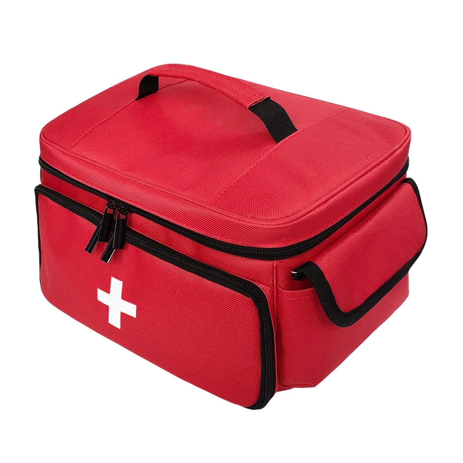 F Fityle Botiquín Bolso Pastillero para Emergencias Estuche Organización Médica con Asa y Diseño Compacto Adecuada para Hogar Trabajo Coche y Camping, Rojo