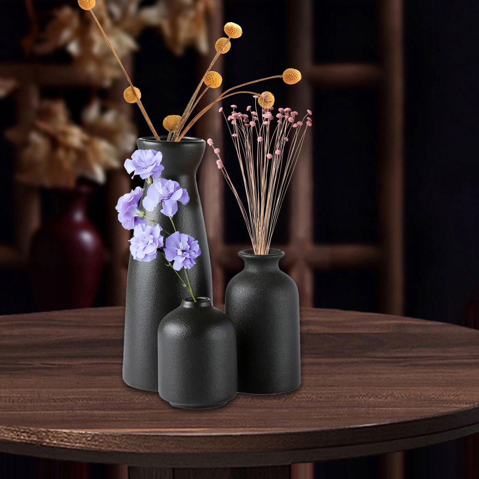 Keramik-Vasen-Set, Heimdekoration, Wohnzimmer, Blumenarrangement, 3 Stück