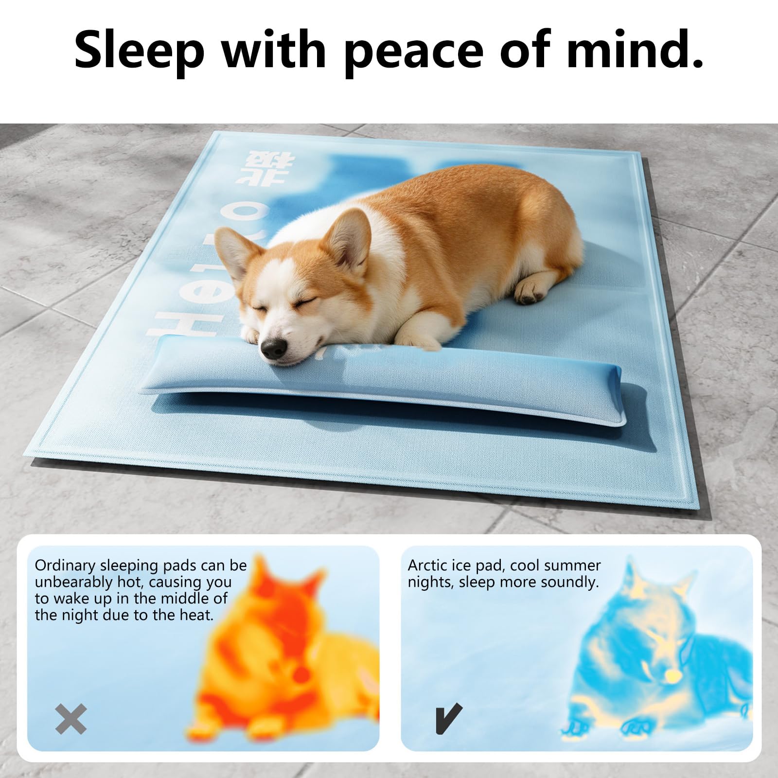 Alfombrilla de refrigeración grande para perros, cachorros, gatitos, manta para mascotas, transpirable, para verano, impermeable, para verano