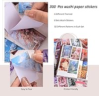 Vista 3 de 6 juegos de 300 piezas de pegatinas Washi, libro de pegatinas de sueños coloridos para el diario, pegatinas de papel decorativo DIY para álbum
