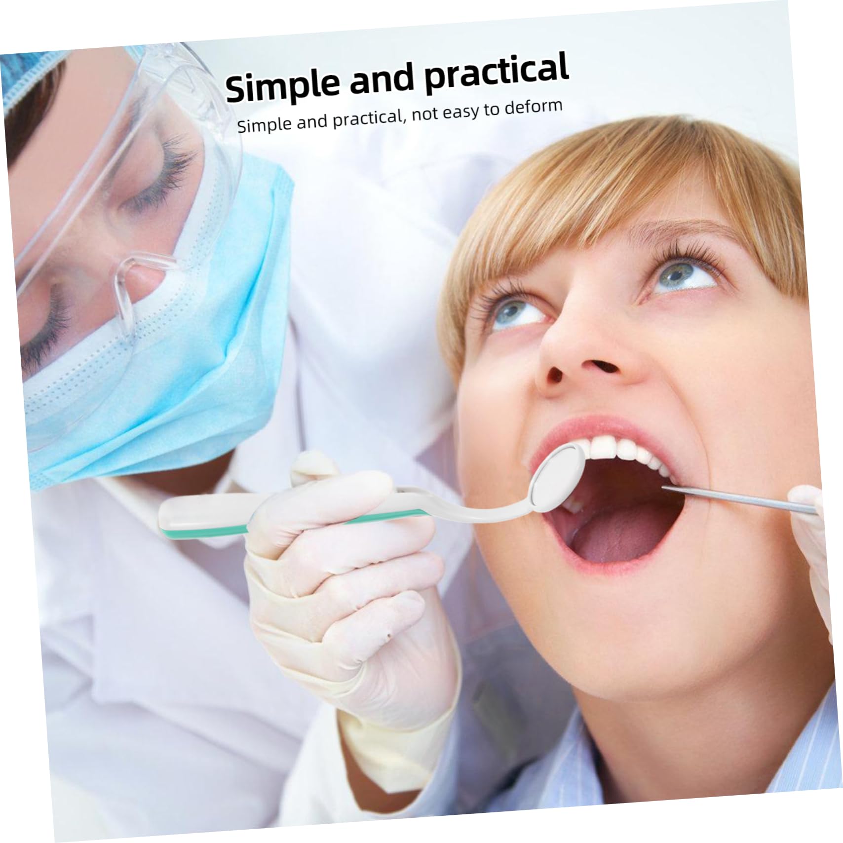 Specchietto per Denti Luce LED Verde, Specchio Dentale in Plastico Pratico e Sicuro per Ispezione Orale e Controllo Dentale