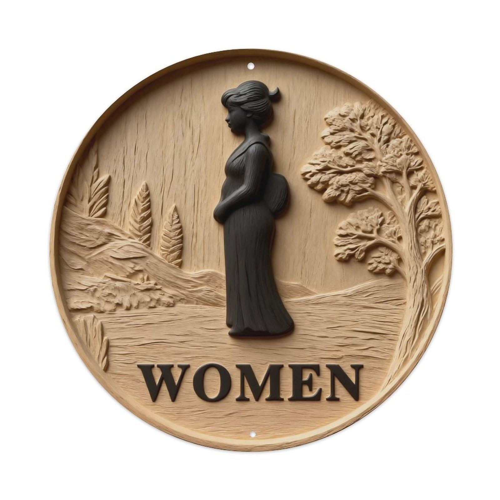Zlatcbu Women's Vintage Restroom Metal Tin Sign Retro Wall Art Poster, Decor For Home Living Room Bar Cafe Garage, 8X8 Inch