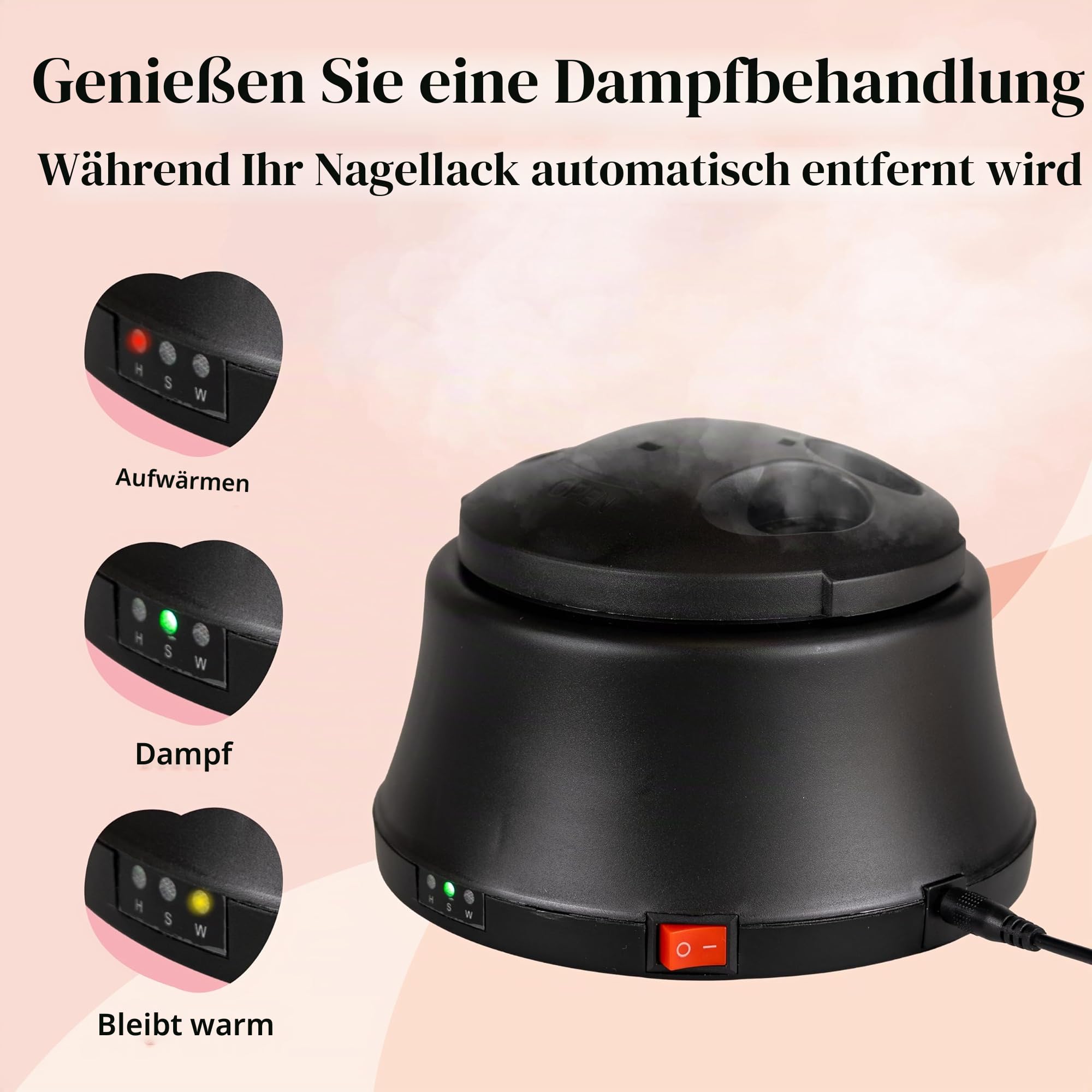 Dampfentfernungs Gelentferner | Elektrischer UV-Nageldampfer | UV-Nageldampfer Nagelpflege für Haus oder Salon | Nagellackentferner Maschine