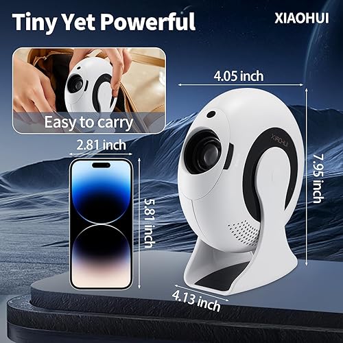 Miniatura 3 de Mini proyector 4K actualizado 2025 con WiFi y Bluetooth, proyector portátil inteligente XIAOHUI compatible con multimediateléfono
