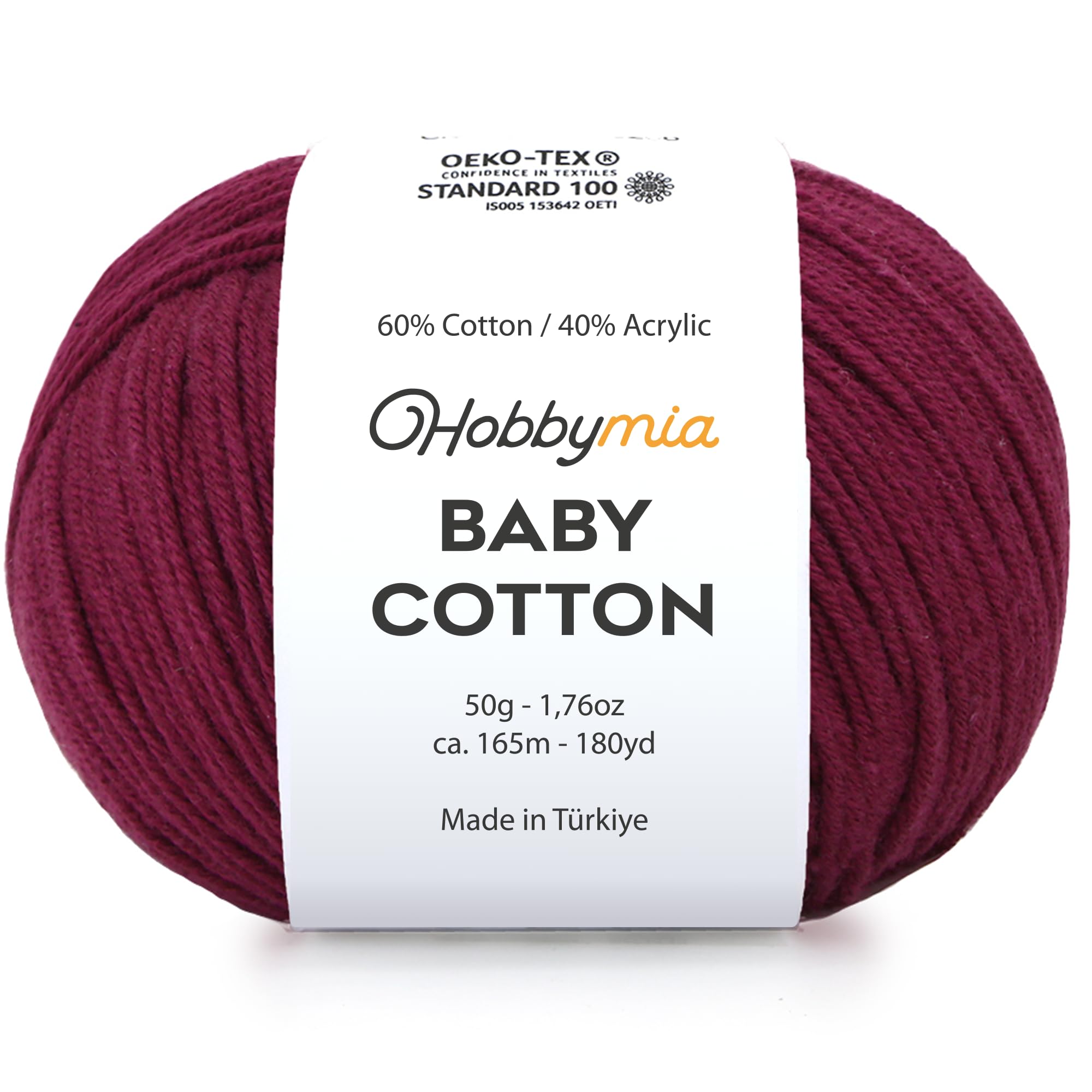 Baby Cotton Blend Yarn – Soft Sport Weight Yarn for Crochet & Amigurumi - 50g/180yds - 60% Cotton 40% Acrylic - Ideal for Baby & Knitting Proj.(Neon Green, 1 Ball) — view 98