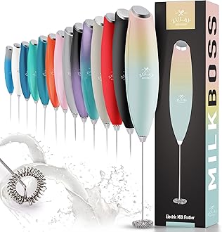 Zulay Kitchen Milk Frother for Coffee with Upgraded Titanium Motor - Handheld Frother Whisk, Milk Foamer, Mini Blender and Electric Mixer Coffee Frother for Frappe, Latte, Matcha, No Stand - Cupcake