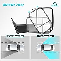 Vista 5 de Espejos de Remolque con Calefacción y Motor Ahumados Compatibles con Dodge Ram 1500 2009-2018, 2500 3500 2010-2018, Ram 1500 Classic 2019-2024 Flip