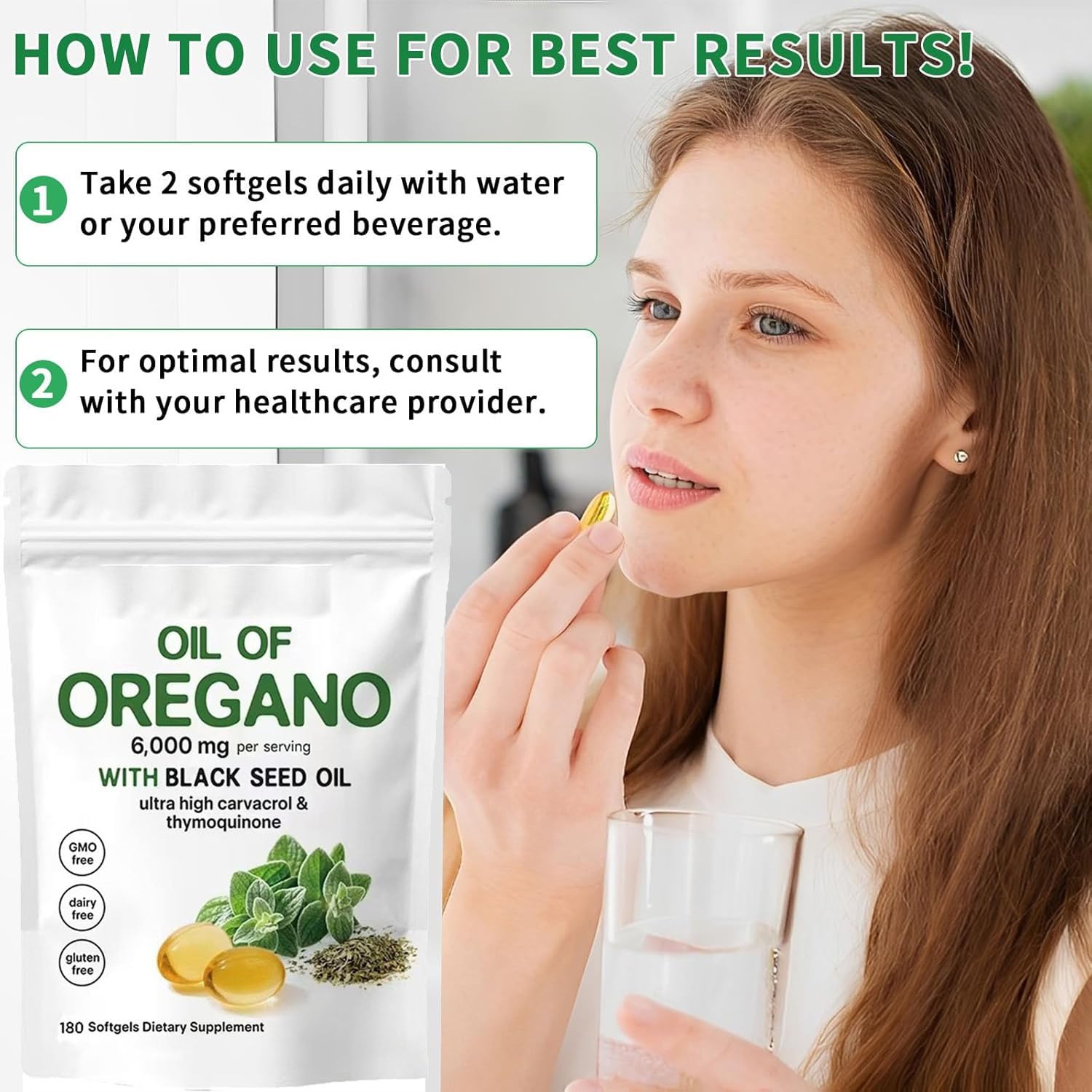 Resilia Oil of Origano Softgels, Resilia Oil of Origano con 6000 mg di olio di semi neri, capsule di integratore di origano, non OGM, immunità naturalmente, ricco di nutrienti, esperienza di benessere