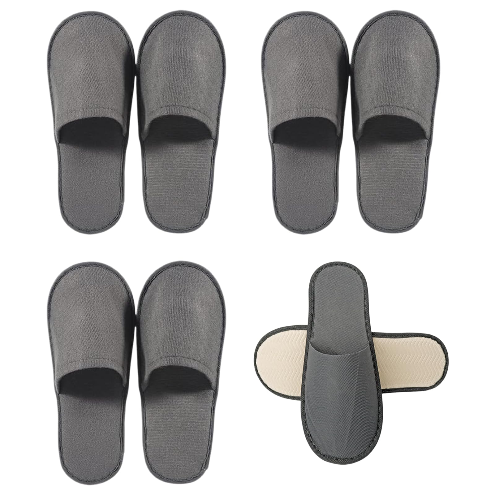 Ciabatte Ospiti,4 Paia Pantofole Ospiti,Ciabatte da Viaggio,Pantofole Chiuse,Pantofole Monouso per Hotel,Antiscivolo,Lavabili,Spugna Premium,Misura Universale,per Unisex,Viaggi,Casa,Spa,Hotel