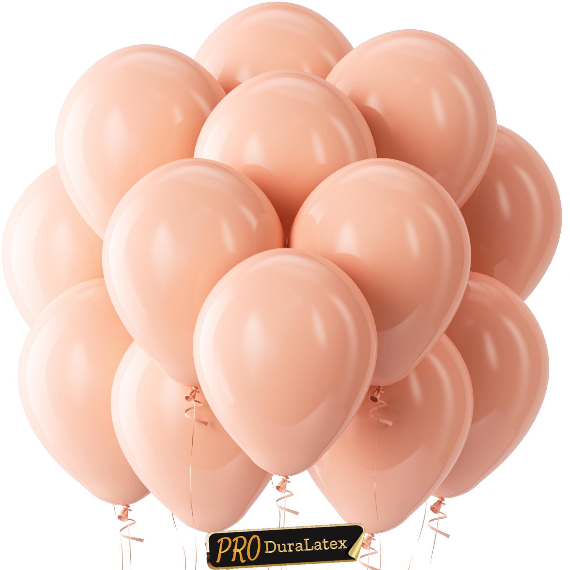 Bezente Pro Duralatex Pastel Orange Extra-Thick Balloons 100 Pack 12 inch