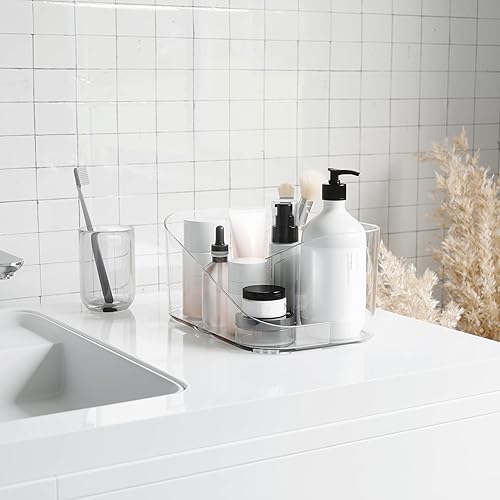 Miniatura 4 de Umbra Glam Organizador, maquillaje de encimera y cosméticos multifunción para herramientas para el cabello con divisores, transparentegris oscuro