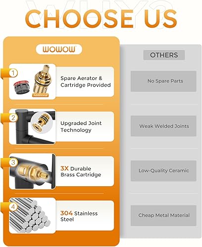 Miniatura 85 de WOWOW Grifo de llenado de ollas de níquel pulido, relleno de olla de latón macizo, montaje en pared, grifo de estufa de cocina con brazos oscilantes