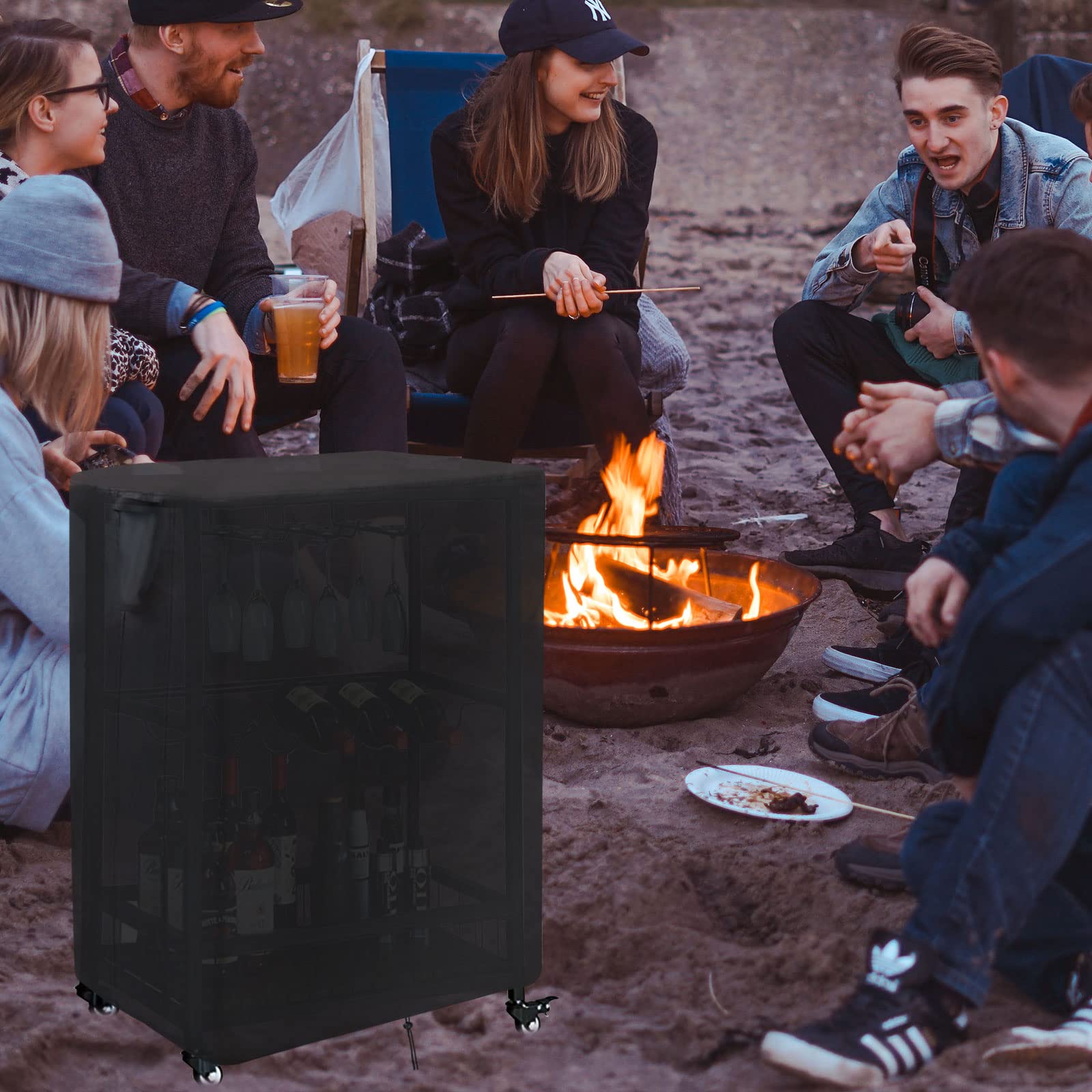 Ancadar Pokrowiec na stół przygotowujący do Keter Unity mały przenośny stół, 84 cm, pokrowiec na wózek do grillowania w formie bufetu, pokrowiec na wózek narzędziowy, pokrowiec chłodzący wodoodporny