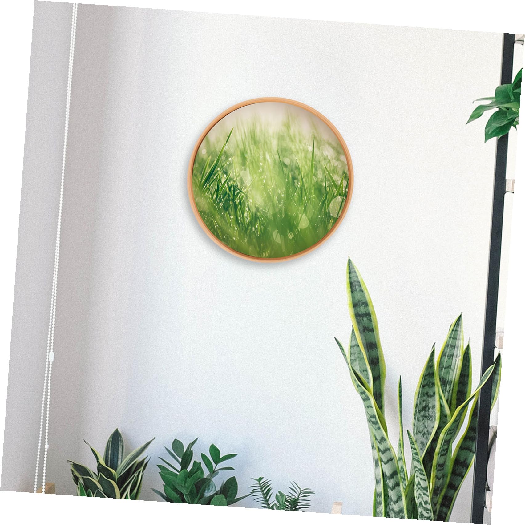 Cornice Decorativa Tonda in Legno Supporto da Tavolo, Portafoto per Esposizione di Foto e Dipinti, Design Semplice per Arredamento Casa e Visualizzazione Creativa 35cm