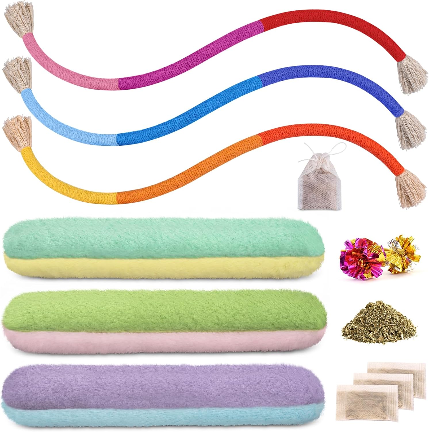 Retro Shaw Refillable Catnip Toys Pillow Cat Chew Rope