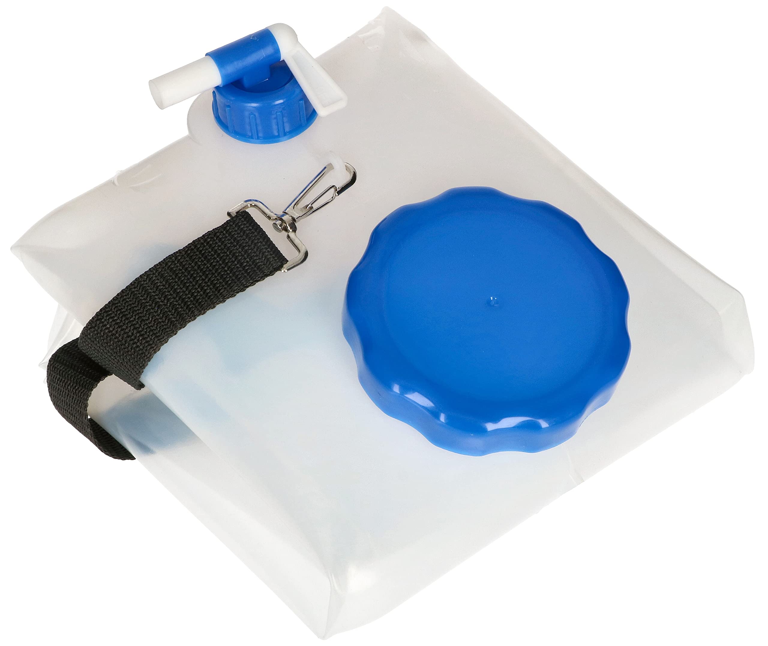 KOTARBAU® 4 x Bidones de agua plegable con grifo 16 litros, Contenedor de agua plegable, Depósito portátil con correa de transporte, Bidón garrafa con grifo de vertido, Recipiente de agua para camping