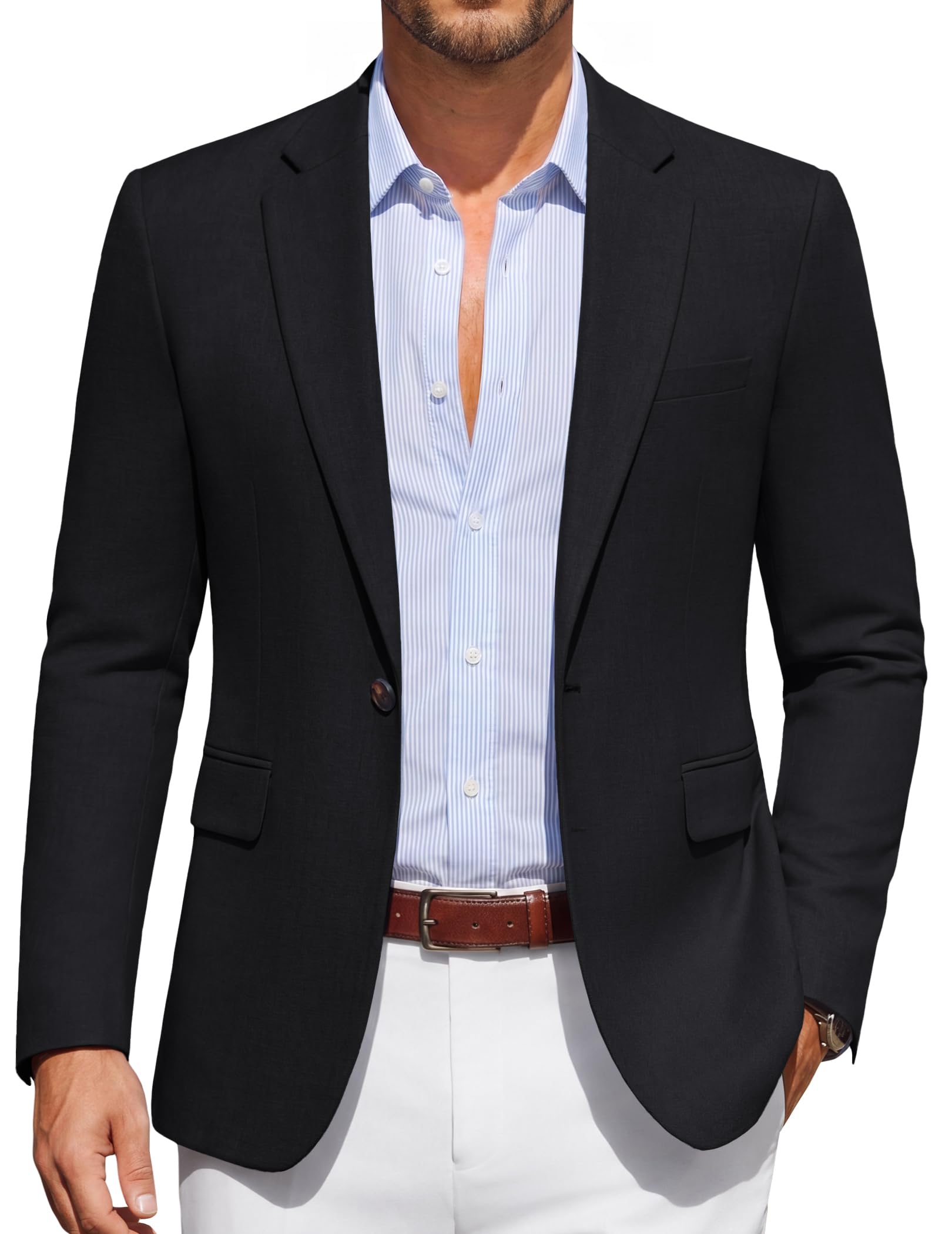 COOFANDY Men Casual Blazer Wrinkle Free Sports Coat One Button Suit Jacket | Regular Fit Blazers, Wrinkle Free Fabric, Vintage Retro Style, Classic Sport Jacket, Formal Dress, Casual Daily Wear