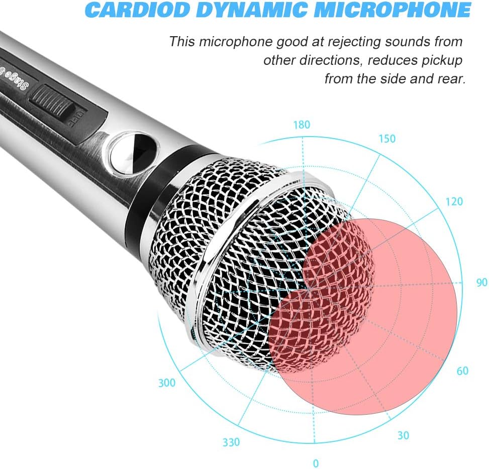 Ankuka Wired Dynamic Karaoke Microphones, Professional Handheld Vocal Mic with 13ft 6.35mm XLR Audio Cable Compatible with Karaoke Machine/Speaker/Amp/Mixer for Singing, Speech, Wedding, Stage : Musical Instruments
