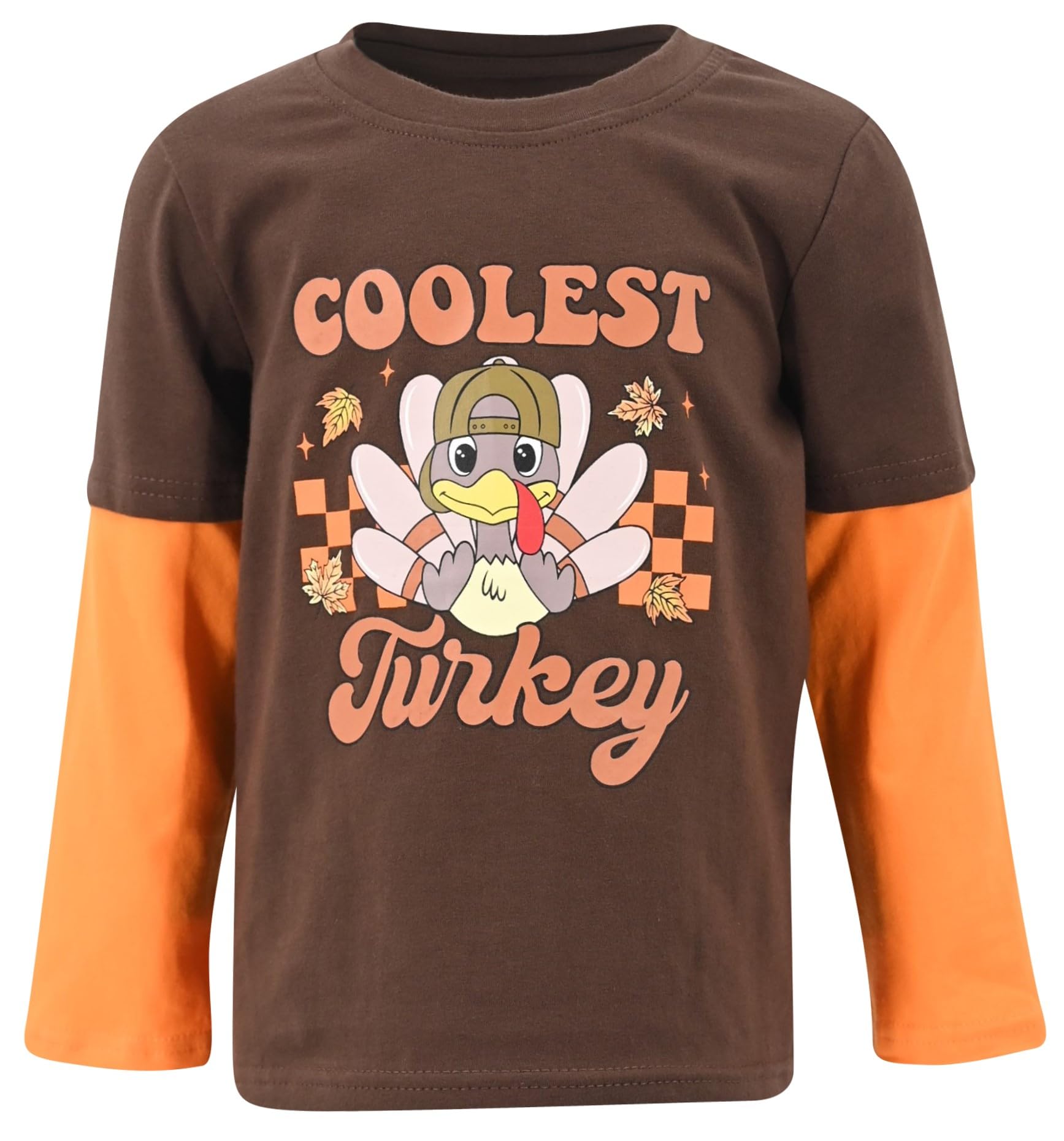 Unique Baby Boys Layered Long Sleeve Kids Toddler Graphic T Shirt