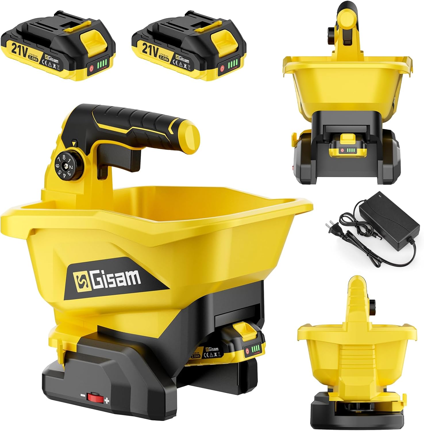 Esparcidor de Semillas a Batería Gisam, 2x4000mAh, 3.7L