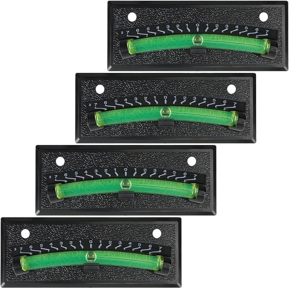 Onchdbfhuu High Visibility Horizontal Bubble Scale 4pcs RV System, Bubble Meter for Camping Vehicles, Trailers