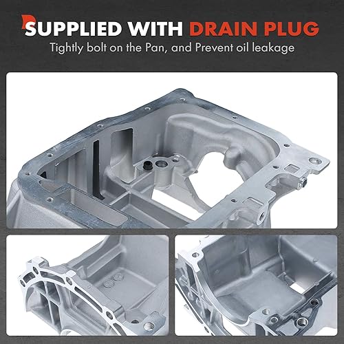 Miniatura 6 de A-Premium Cárter de aceite superior del motor con tapón de drenaje compatible con Toyota Corolla 09-19, Corolla iM 17-18, Matrix 09-14, Prius 10-15,