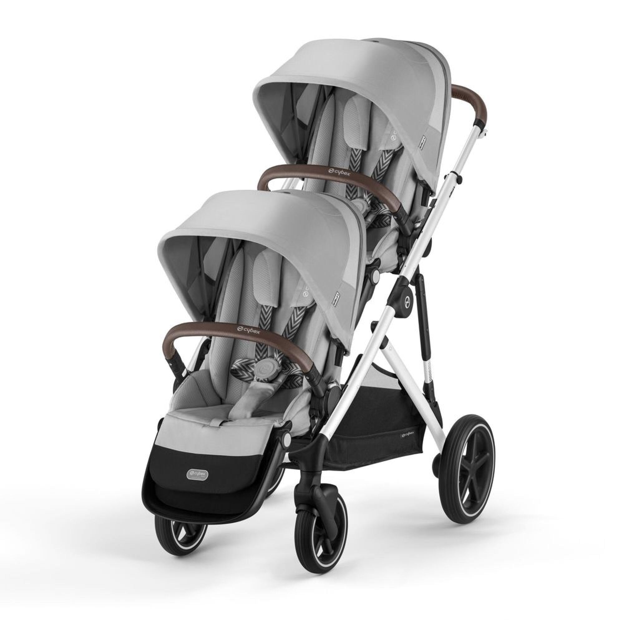 Poussette Double Gazelle S Unité de Siège Lava Grey Châssis Silver