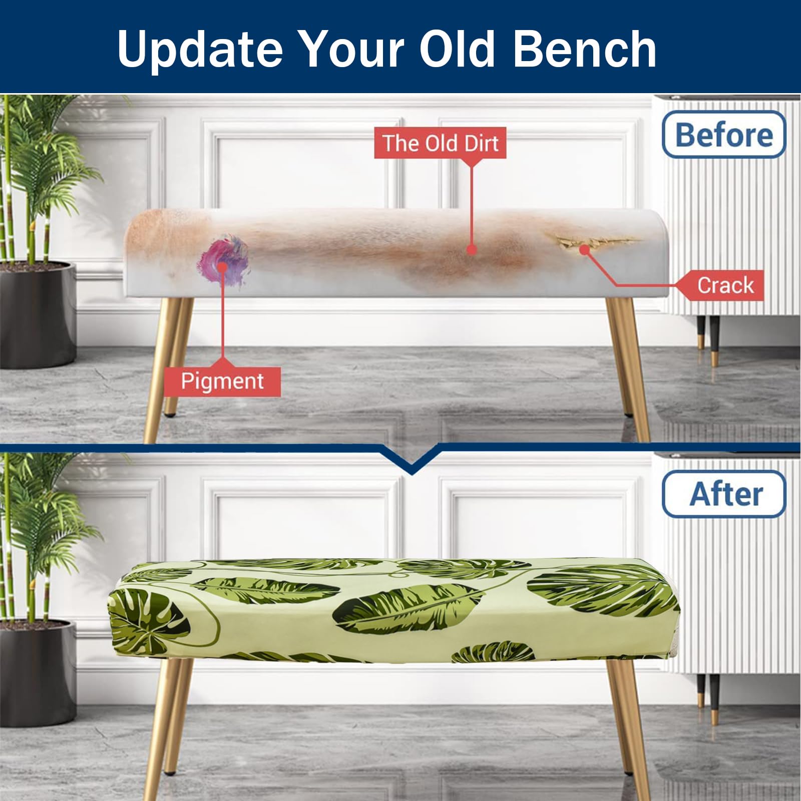 Bench Covers Slipcover - Protective Slipcover For Outdoor & Indoor Use ...