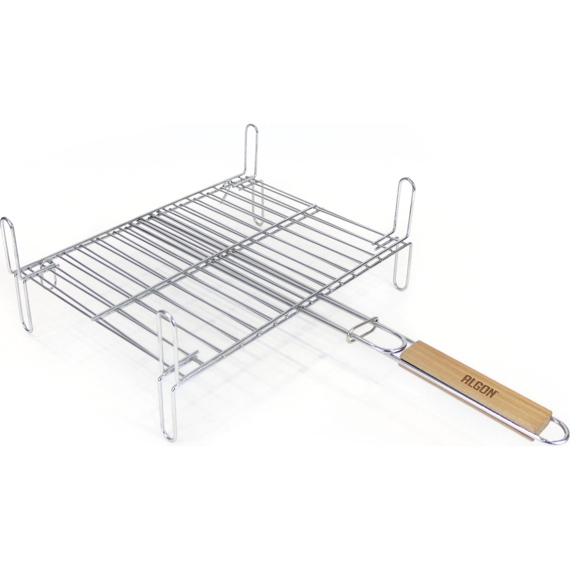 Algon | Parrilla Barbacoa 50x50 Grande Doble, Acero Inoxidable Zincado Gris Metalizado con Cierre de Seguridad - Parrilla Ideal para Asar Carnes y Verduras Resistente y Duradera para Exterior — view 22