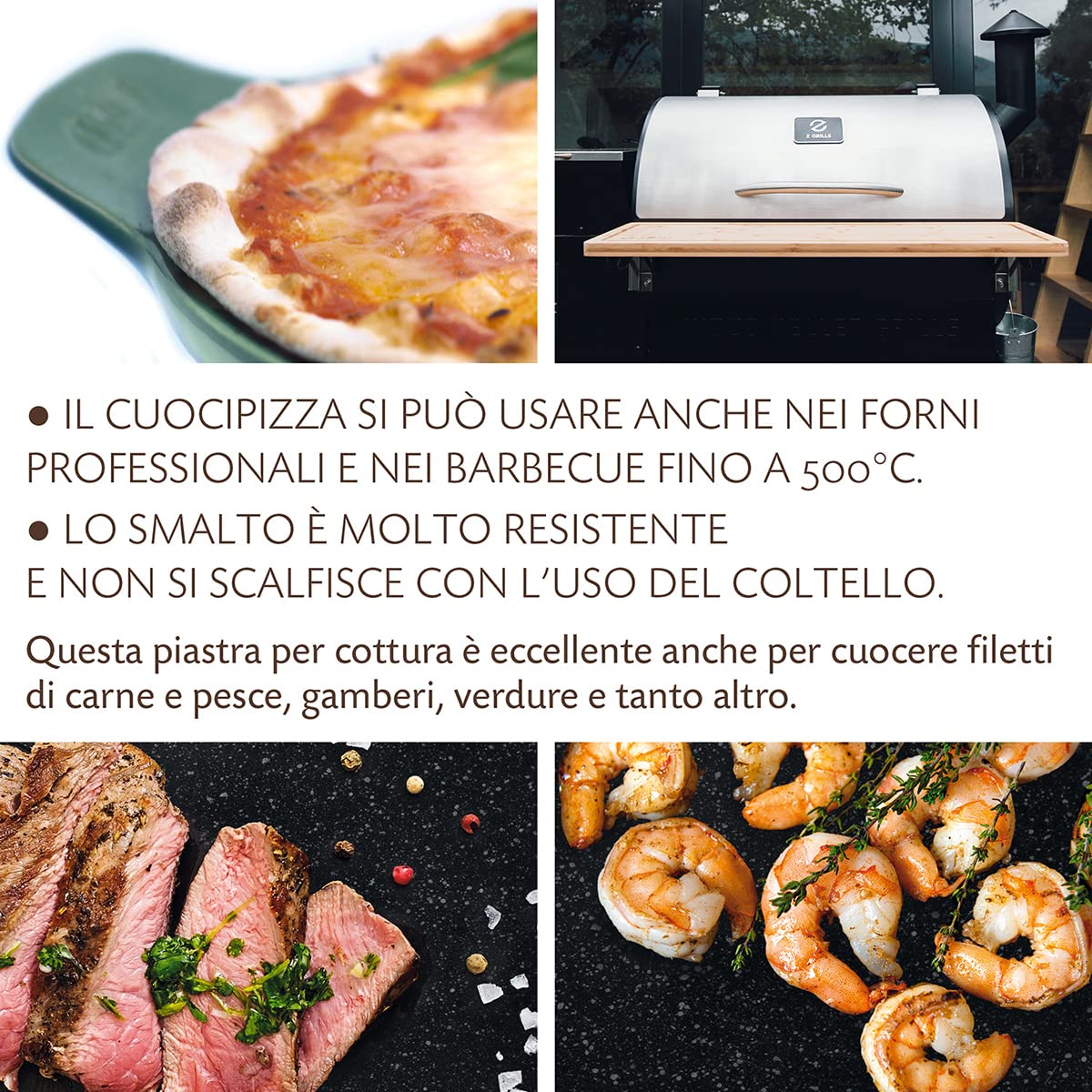 Wald - Cuoci Pizza in Argilla, per Cottura su Barbecue, Forno e Microonde fino a 500°C. Piastra Smaltata per Preparare in Casa Pizze Croccanti e Saporite. 4 Colori diametro cm 33