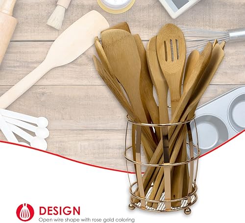 Miniatura 2 de Home Basics Lyon - Base de malla y pies antideslizantes para utensilios de cocina, accesorios de herramientas, cubiertos y cucharas, organizador de